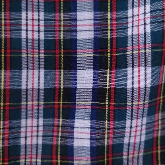 Chaps 12 Months Baby Boy Button Up Plaid Shirt Blue Red Multicolor Long Sleeve - Picture 3 of 5